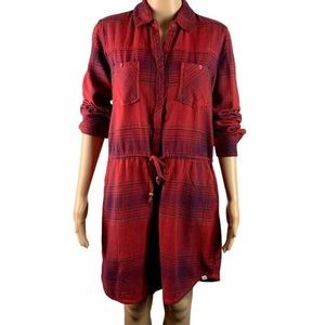 NWT Element Eden Fifth Ave Plaid Flannel Dress Size M